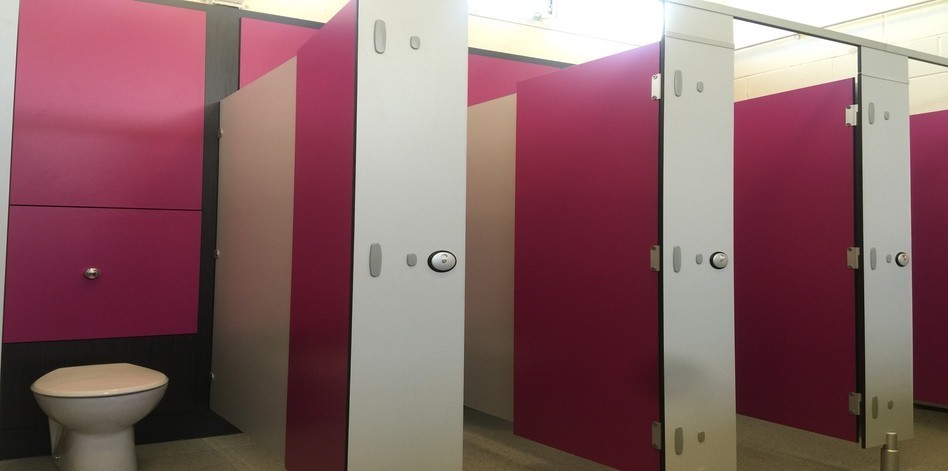 washroom cubicles and toilets